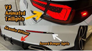 2022 Accord 2.0T  V3 Tailights / Akasaka Diffuser / Led Reflector Lights