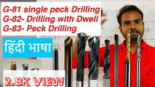 VMC Drilling Cycles in Hindi G81 Drilling cycle G82 Drilling Cycle G83 Drilling uses.