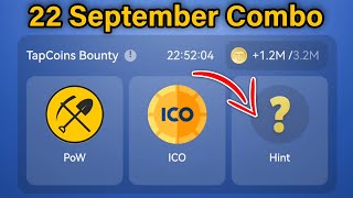 22 September Tap Coin Daily Bounty | tap Coin Bot Daily Combo | Tap Coins Airdrop