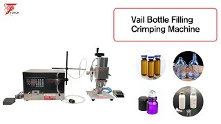 Small Liquid Injection Vaccine  Vial Filling Capping Sealing Machine Dosage 1ml 2ml 5ml 80ml 10ml