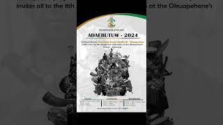 Join Okuapehene and Nananom as they observe the 8th Awukudae and Adaebutuw on 28th August 2024