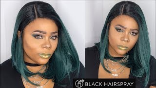 Going GREEN for the Summer! Bobbi Boss Chyna Wig review | Ft. BlackHairspray.com