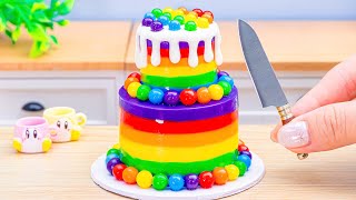 Miniature Rainbow Cake 🌈 1000 Layers Rainbow Cake Recipe With Simple Ingredients By Baking Yummy