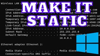 How to make a static ip address in Windows 11