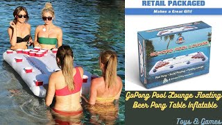 GoPong Pool Lounge Floating Beer Pong Table Inflatable with Social Floating