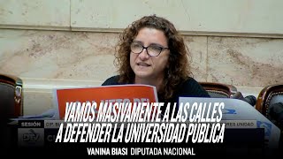 "Vamos masivamente a las calles a defender la universidad pública" / Vanina Biasi