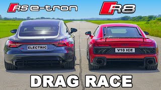 Audi R8 v RS e-tron GT DRAG RACE @carwow