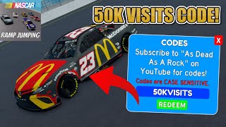 NEW 50K VISITS CODE IN NASCAR RAMP JUMPING! || Roblox