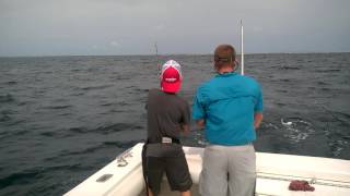 Tk catching the first fish at Mexico Beach!