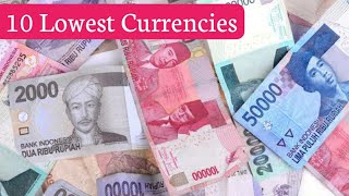 Top 10 Lowest Currencies In The World 2022