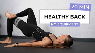 20 MIN HEALTHY BACK WORKOUT | No Equipment Pilates Workout