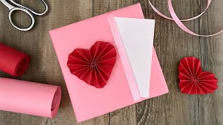 Heart Rosette Gift Wrapping | Paper Craft Ideas