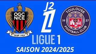 Nice vs Toulouse 2ème journée de ligue 1 McDonald's 2024/2025