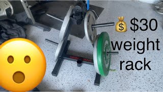 Weider Multi-Use Weight Plate and Barbell Storage Rack weight rack cheap and affordable but great