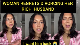 LONELY WOMAN REGRETS DIVORCING HER RICH HUSBAND.