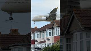 EY11 Etihad A380 from Abu Dhabi landing Heathrow Airport #shorts 10th August ✈️