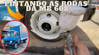 PINTURA DAS RODAS DO MB 608 COM VERNIZ PU