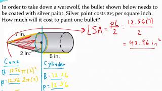 Calculating the surface area of composite solids with application