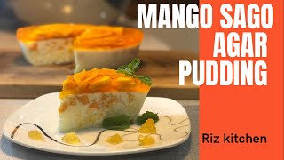 Mango sago pudding recipe |Agar Jelly | At Home With RIZ KITCHEN | EASY RECIPES|