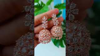 Wedding season perfect american diamond lightweight jhumkis #shorts #jhumkis #blingbag #jewelery