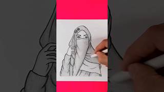 رسم فتاة ترتدي نقاب سهلة جدا للمبتدئين||تعلم رسم فتاة منقبة #shorts #رسم_سهل