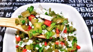 Receta de ensalada de nopales | Receta saludable | Comiendo Rico Y Facil