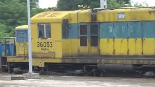 NOODLE YELLOW SHUNTER ENGINE RESTS AT HALT STATION WDS6 36053