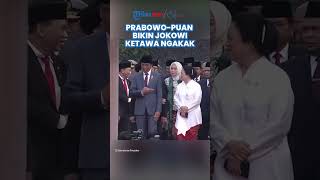 Kemesraan Jokowi, Prabowo dan Puan saat Upacara Hari Kesaktian Pancasila, Presiden Terbahak-bahak