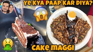 Pastry Maggie🤢🤮|Cake Maggi🤯|Worst Maggi Combination Ever😭|Most Weird Food😨Worse Than Oreo Maggi