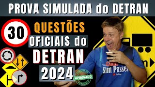 EXAME SIMULADO do DETRAN 2024. PERGUNTAS da PROVA de LEGISLAÇÃO do DETRAN. QUESTÕES da PROVA TEÓRICA