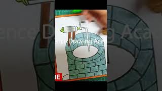 water well drawing simple and easy steps #shorts  | science drawing academy