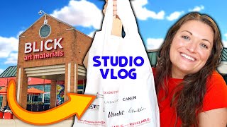 Art Supply Haul, Painting, and Packing Orders *studio vlog*