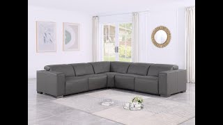 Global United 1208 Leather 5-Piece Sectional -3 Power Seats & Power Headrest - Product Video