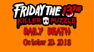 Friday the 13th: Killer Puzzle - Daily Death October 20, 2018 (10/20/18)