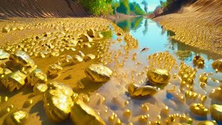 Collection Best Videos Found Mining Gold treasure under mountain stone  Young man mining gold