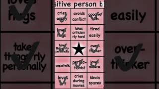 Sensitive person bingo