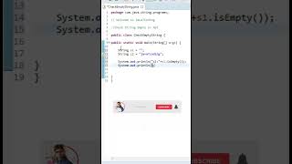 👉🤔😜Program to check if the String is Empty in Java #shorts #youtubeshorts #shortsfeed