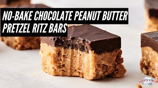 No-Bake Chocolate Peanut Butter Pretzel Ritz Bars