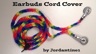 New Earbuds Cord Cover - Alpha / Rainbow Loom Rubber Bands - Hook Only - Loomless