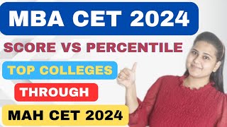 MBA CET 2024🔥 MAH CET 2024 Score VS Percentile, TOP MBA Colleges Through MAH CET 2024