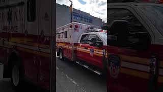 FDNY AMBULANCE *LOUD SIRENS UPCLOSE NYC #shorts #fdny #ambulance #nyc #firetruck