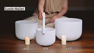 440HZ Sound Healing - Set of 3 Crystal Singing Bowls