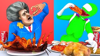 Rotten Food and Fresh Food - Mss T & Among Human Mukbang | Funny Story | Scary Teacher 3D