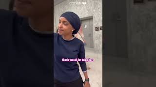 Ilhan Omar Hugs Pro-Palestinian Protestors From The Code Pink Group #shorts