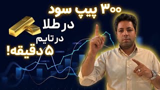 بیشتر از 300 پیپ سود طلا در تایم 5 دقیقه !