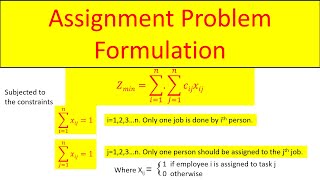 Operation Research 16: Formulation of Assignment Problem