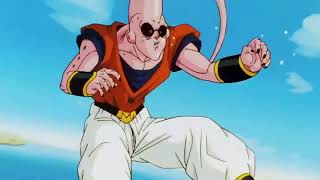 Super Saiyan Vegitto vs Buu, Buu uses Gotenks' Ghost Spits ability to attack Vegito