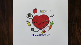 World health day drawing | World health day poster drawing | health day drawing