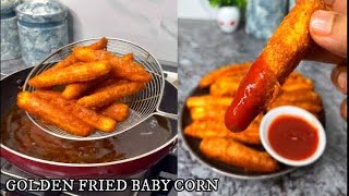 Try this easy ten minutes snack recipe!!! Golden fried Baby Corn