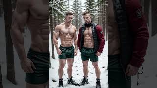 Canadian gay couple in the snowy forest | Lookbook 116